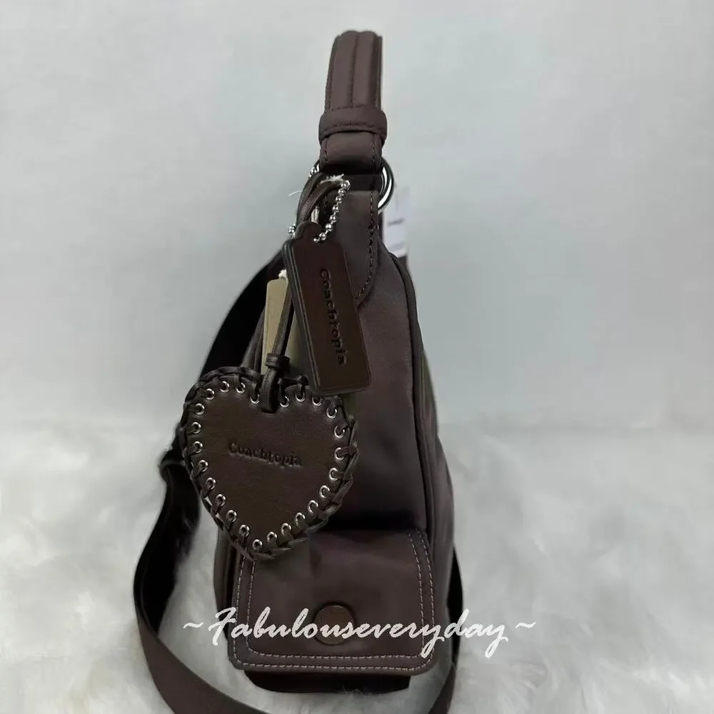 Coach Cargo Shoulder Bag Crossbody In rPET/Silver/Maple CDU54 NWT